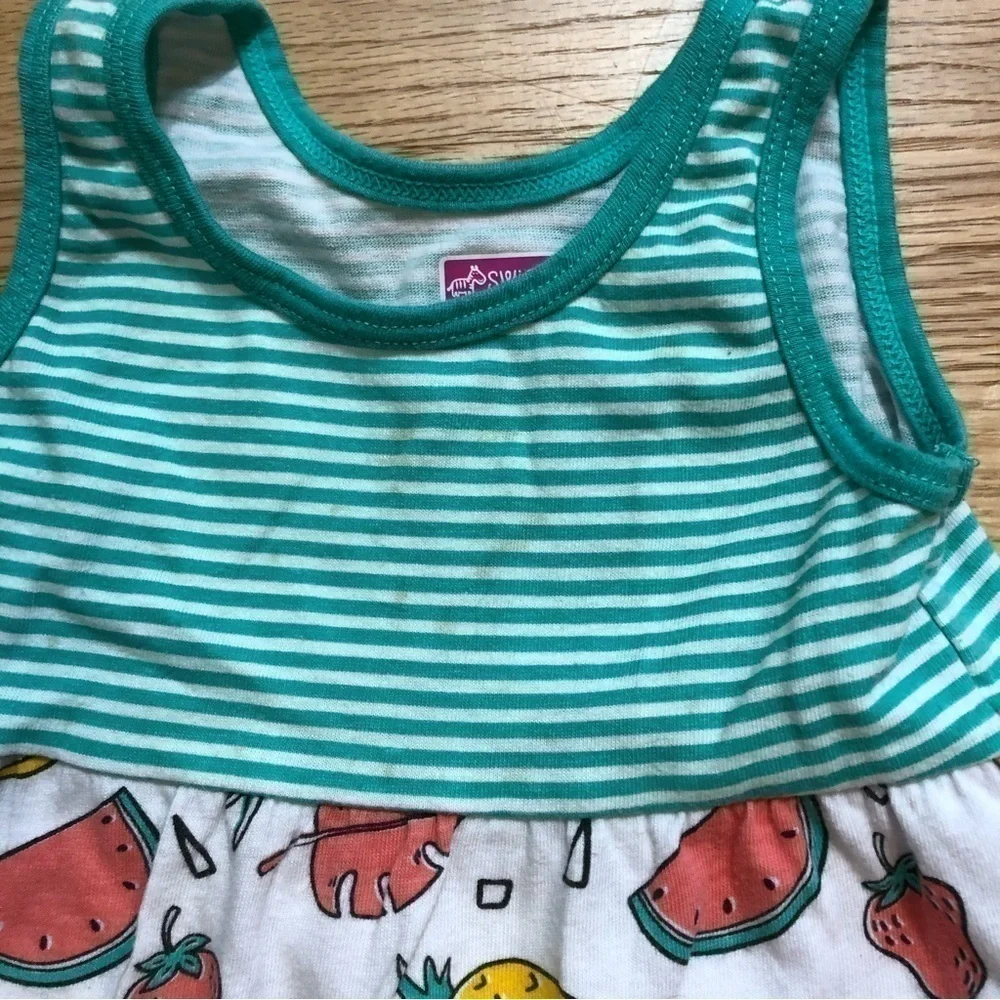 2T Girls Dress Bundle Denim Leopard Print Pineapple Watermelon Striped Pink